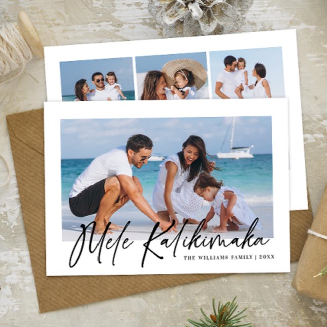 Mele Kalikimaka Collage Photo Moderne Carte de Noë (Créateur téléchargé)