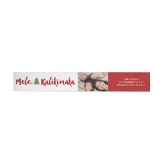 Mele Kalikimaka Étiquettes de adresse de photos de