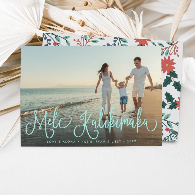 Mele Kalikimaka | Hawaiian Holiday Carte photo (Créateur téléchargé)