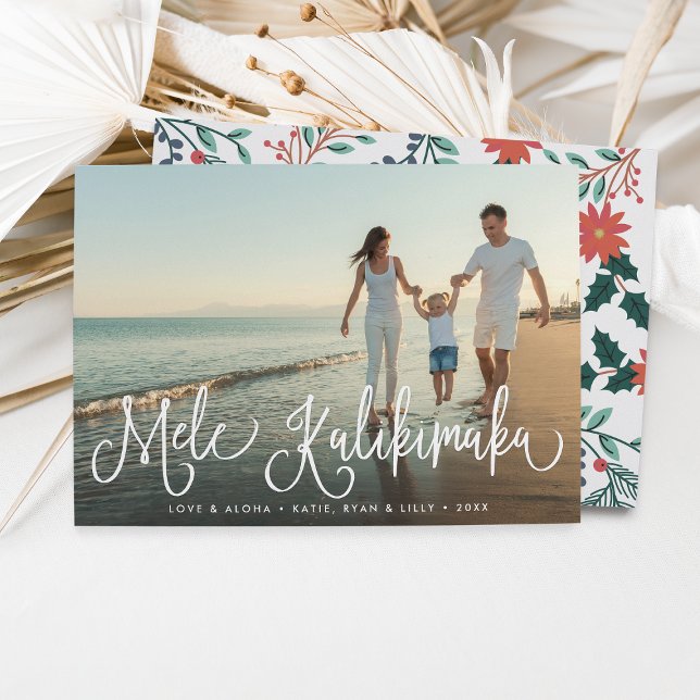 Mele Kalikimaka | Hawaiian Holiday Carte photo (Créateur téléchargé)