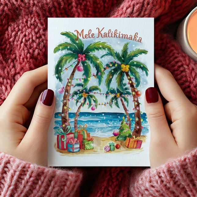Mele Kalikimaka Hawaiian Joyeuse Carte de Noël (Mele Kalikimaka Hawaiian Merry Christmas Card)
