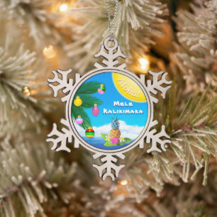 Mele Kalikimaka, ornements d'arbres de Noël hawa