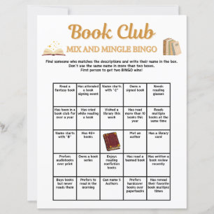 Mêlée et mélange de club de lecture Bingo