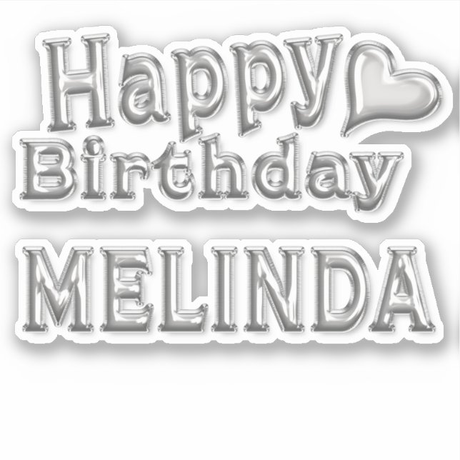 Melinda Happy Birthday Autocollants (Devant)