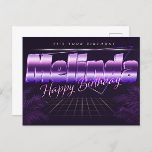 Melinda Nom Prénom lila Carte Anniversaire