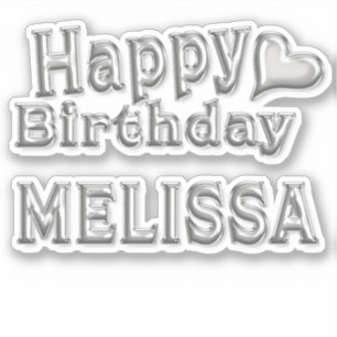 Melissa Happy Birthday Autocollant Sticker