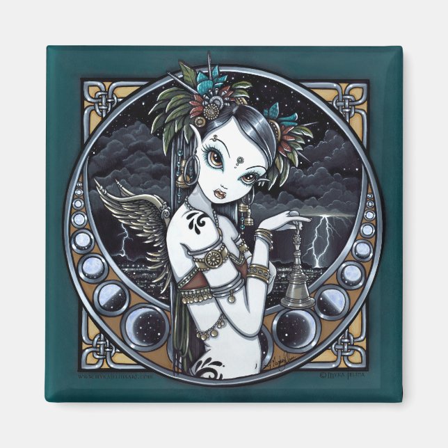 "Melita" Gothique Tribal Fusion Dancer Art Magnet (Devant)