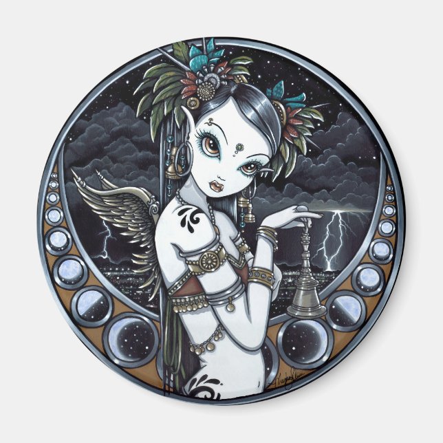 "Melita" Gothique Tribal Fusion Dancer Art Magnet (Devant)