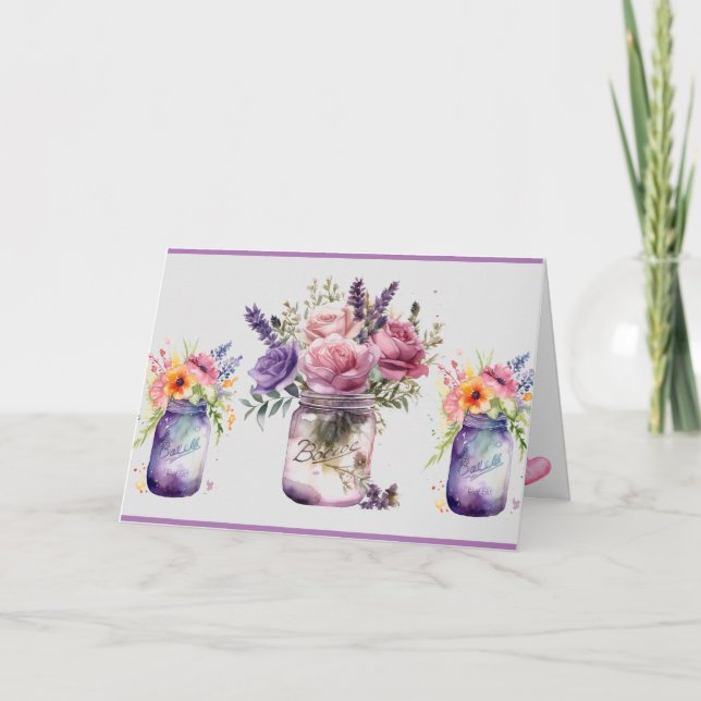 Mélodie du pot Mason - Carte personnalisable pour  (Devant)
