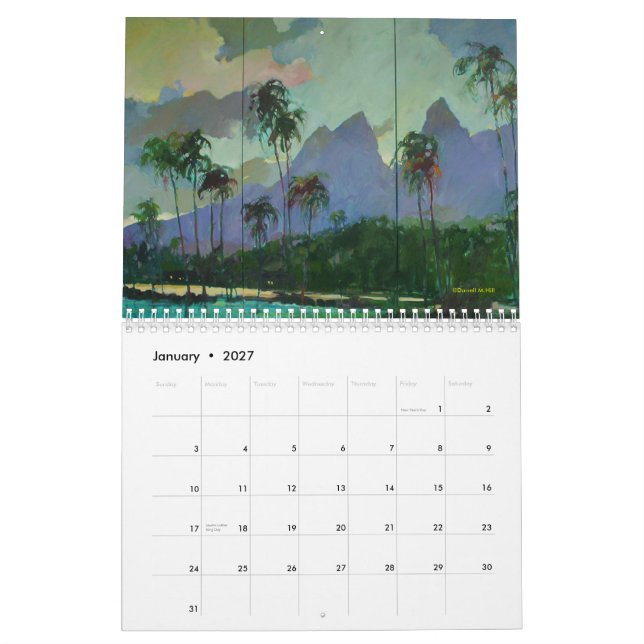Mélodie tropicale, calendrier de peinture de (Jan 2027)