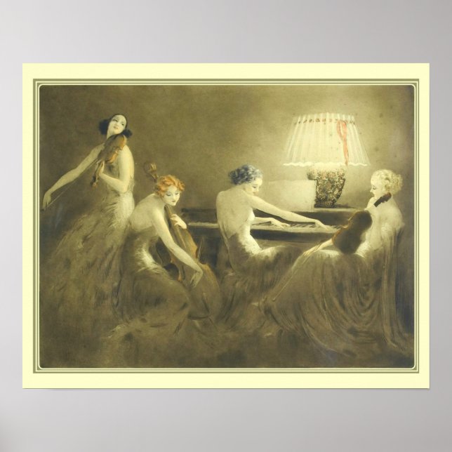"Melody Hour" Art déco Imprimer par Louis Icart (Devant)