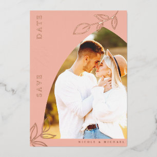 Melon Pink Arch Foil Feuille Enregistrer la carte 