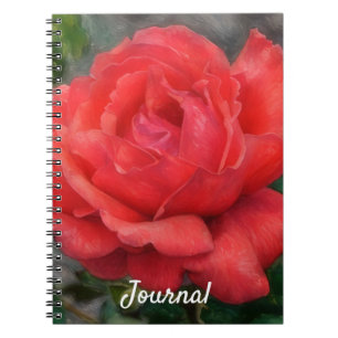 Melon Red Rose Flower Art Journal Carnet