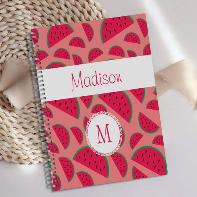 Melon Rouge Été Amusant Monogramme Tendance (Créateur téléchargé)