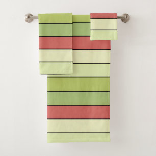 Melon Rouge Vert Bandes De Couleur Sur Papier Aqua