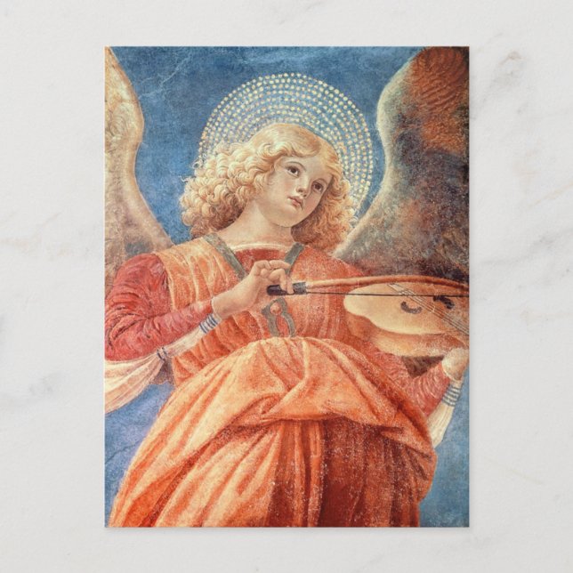 Melozzo da Forli - Ange avec carte postale violon (Devant)