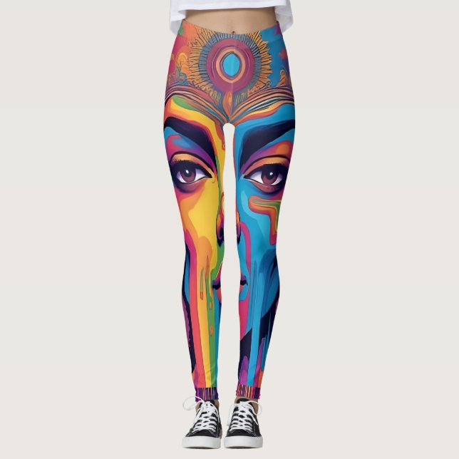 Melting Reality Leggings - Trippy Psychedelic Art (Devant)