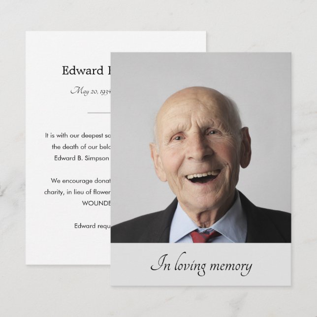 Membre de la famille Grey Passant Faire-part avec  (Devant / Derrière)