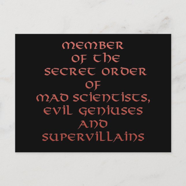 Membre des cartes postales Secret Order (Devant)