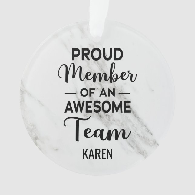 Membre fier d'une équipe géniale, Nom personnalisé (devant)