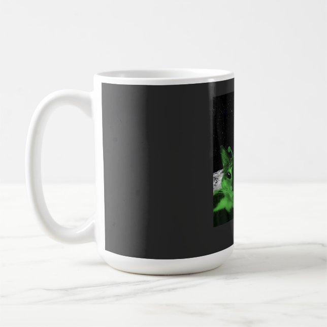 Mème de chat alien vert selfie UFO drôle mug (Gauche)
