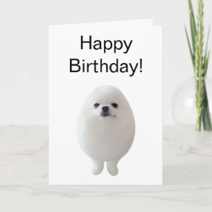 Mème de chien d'oeuf de carte plié