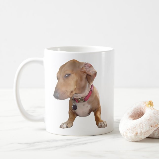 Mème de chien oeil latéral Mug double face (Avec donut)