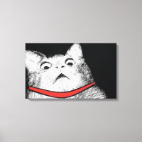 Mème Gâteau Chat Surpris - Toile Enveloppée