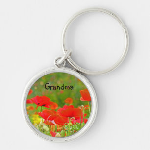 Mémé offre des porte-clés Fleurs de Pavot Rouge