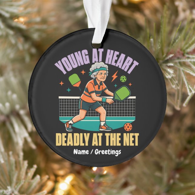 Mémé pickleball drôle, jeune de cœur, filet mortel (Arbre)