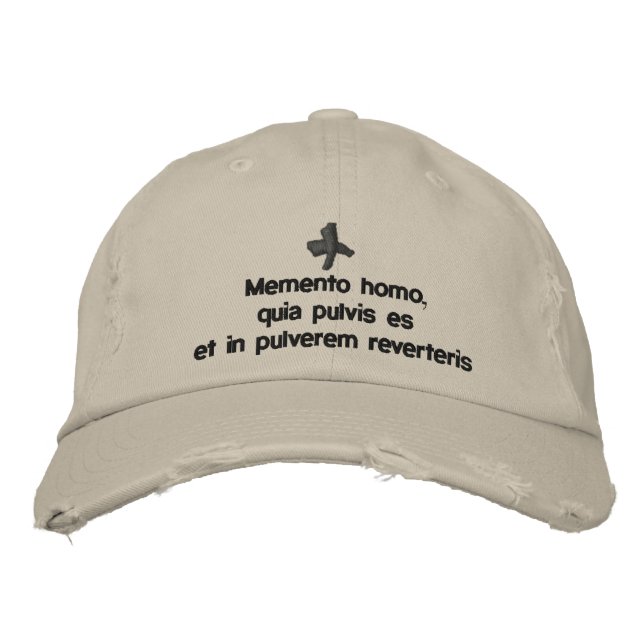 Memento Homo, prêté casquette - cappello quaresima (Devant)
