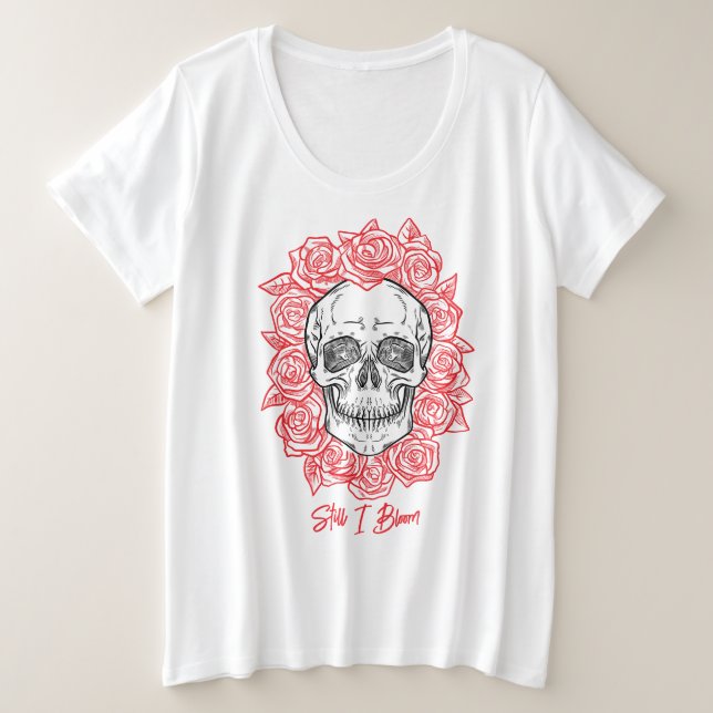 Memento Mori ! Crâne et Roses, main tirée (Design devant)