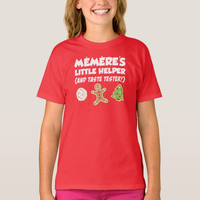 Memere's Little Helper Christmas Cookies T-Shirt (Devant)
