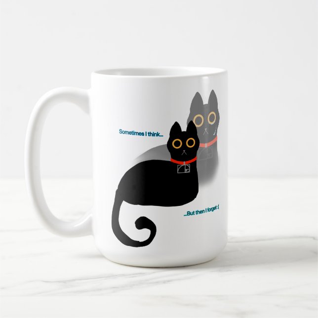 Mémoire de chat noir oublié Mug café (Gauche)