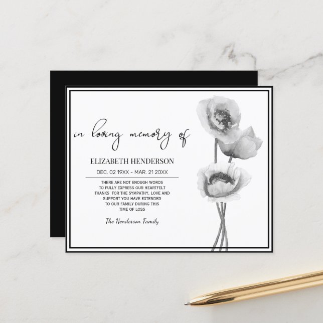 Mémoire/Merci de la sympathie budgétaire. (Devant/Arrière en situation)