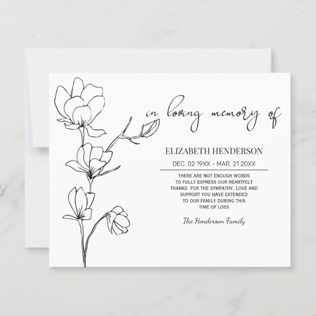 Mémoire/Merci de la sympathie budgétaire. (Devant)