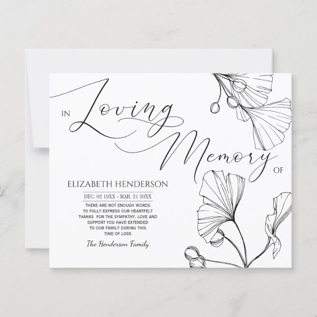 Mémoire/Merci De Sympathie Classique Budget (Devant)