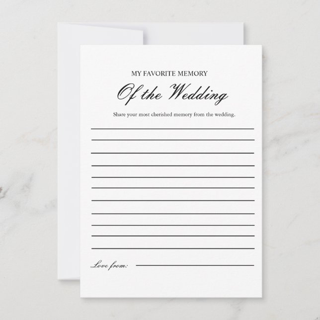 Mémoire préférée de la carte de jeu wedding shower (Devant)