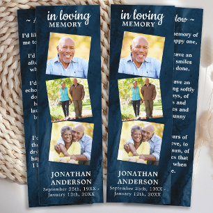 Mémorial 3 Photo Blue Funeral Prière 2 Signets