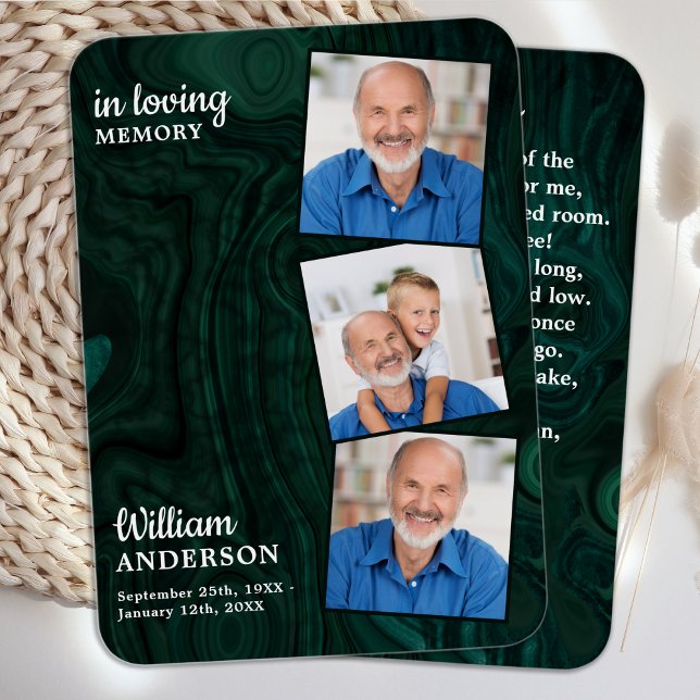 Mémorial 3 Photo - Carte de prière funéraire Emera (Créateur téléchargé)