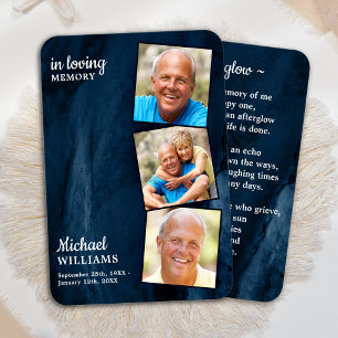 Mémorial 3 Photo Funéraire Carte de prière Marbre