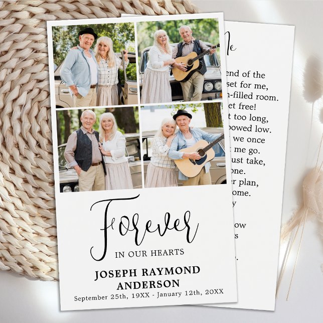 Mémorial 4 Photo Collage Funéraire Cartes de prièr (Créateur téléchargé)