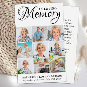 Mémorial 9 Photo Collage Funéraire Cartes de prièr