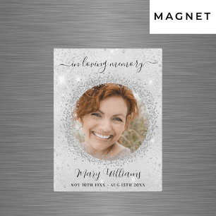 Mémorial brillant argent photo élégant aimant