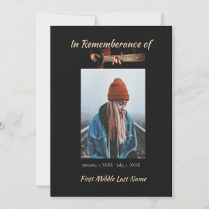 Memorial Celebration of Life Invitation Music Guit