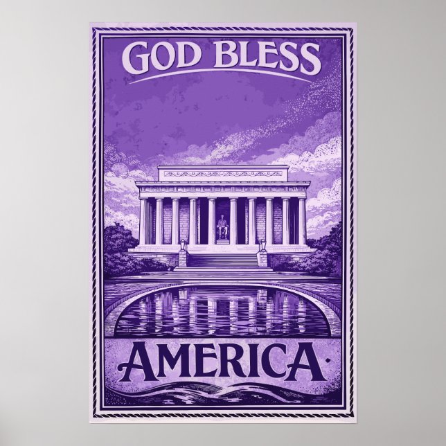 Mémorial de Lincoln - Affiche Dieu Bénisse l'Améri (Devant)