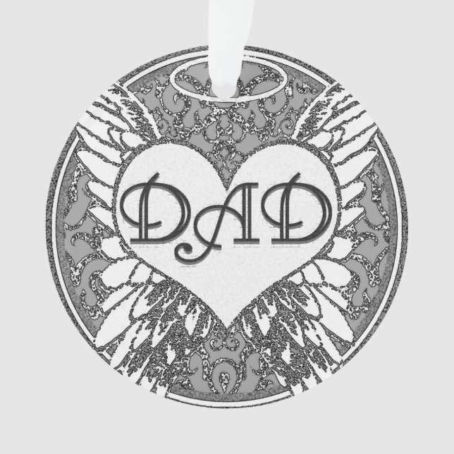 Mémorial de papa avec des ailes de coeur et d'ange (devant)