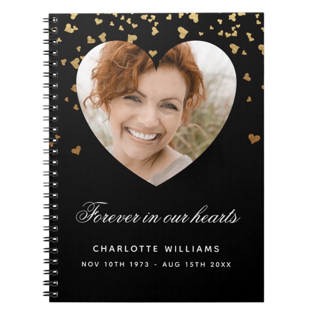 Mémorial du livre d'or noir coeurs photo (Devant)