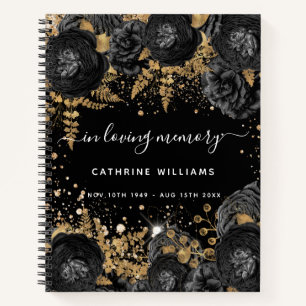 Mémorial du livre d'or noir floral funérailles