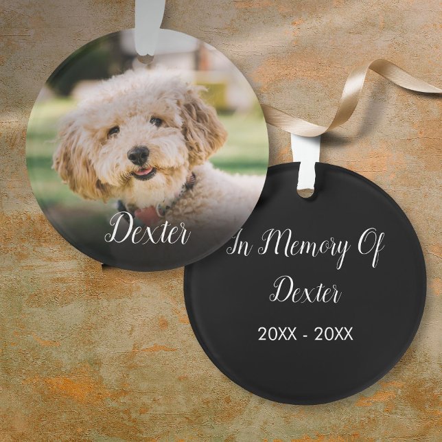 Mémorial élégant de photo d'animal de compagnie (Elegant Pet Photo Memorial Ornament)
